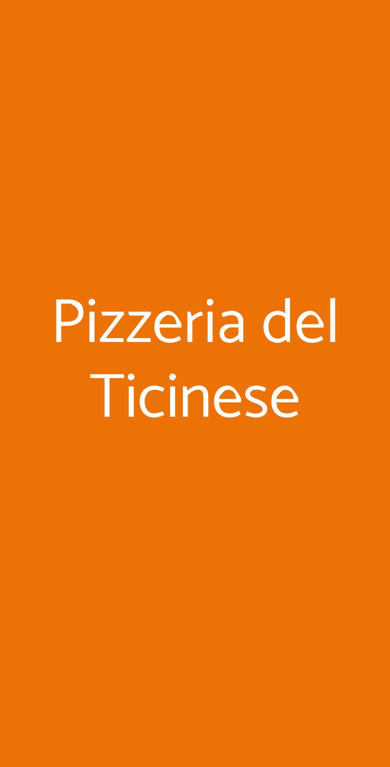 Pizzeria del Ticinese Milano menù 1 pagina