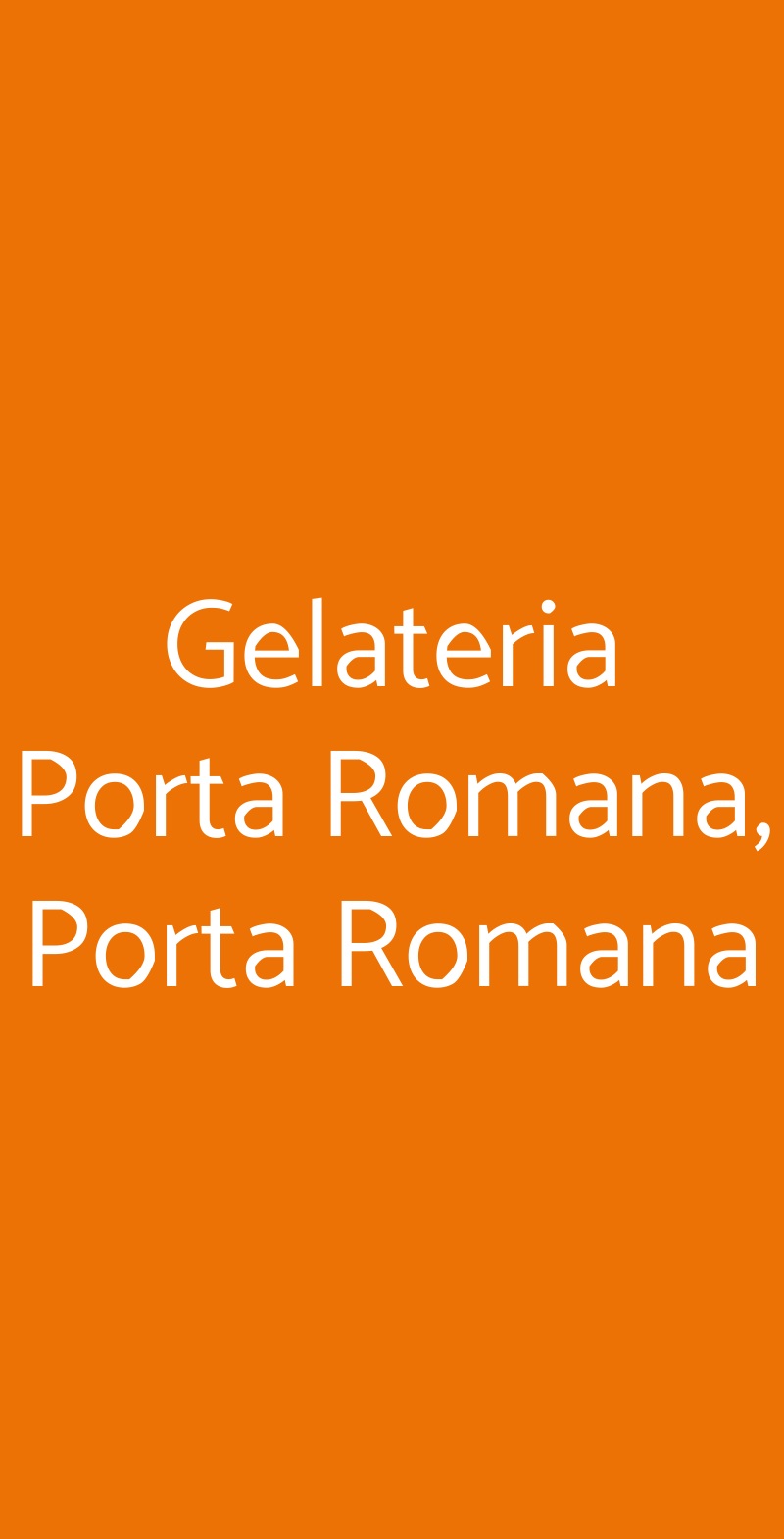 Gelateria Porta Romana, Porta Romana Milano menù 1 pagina