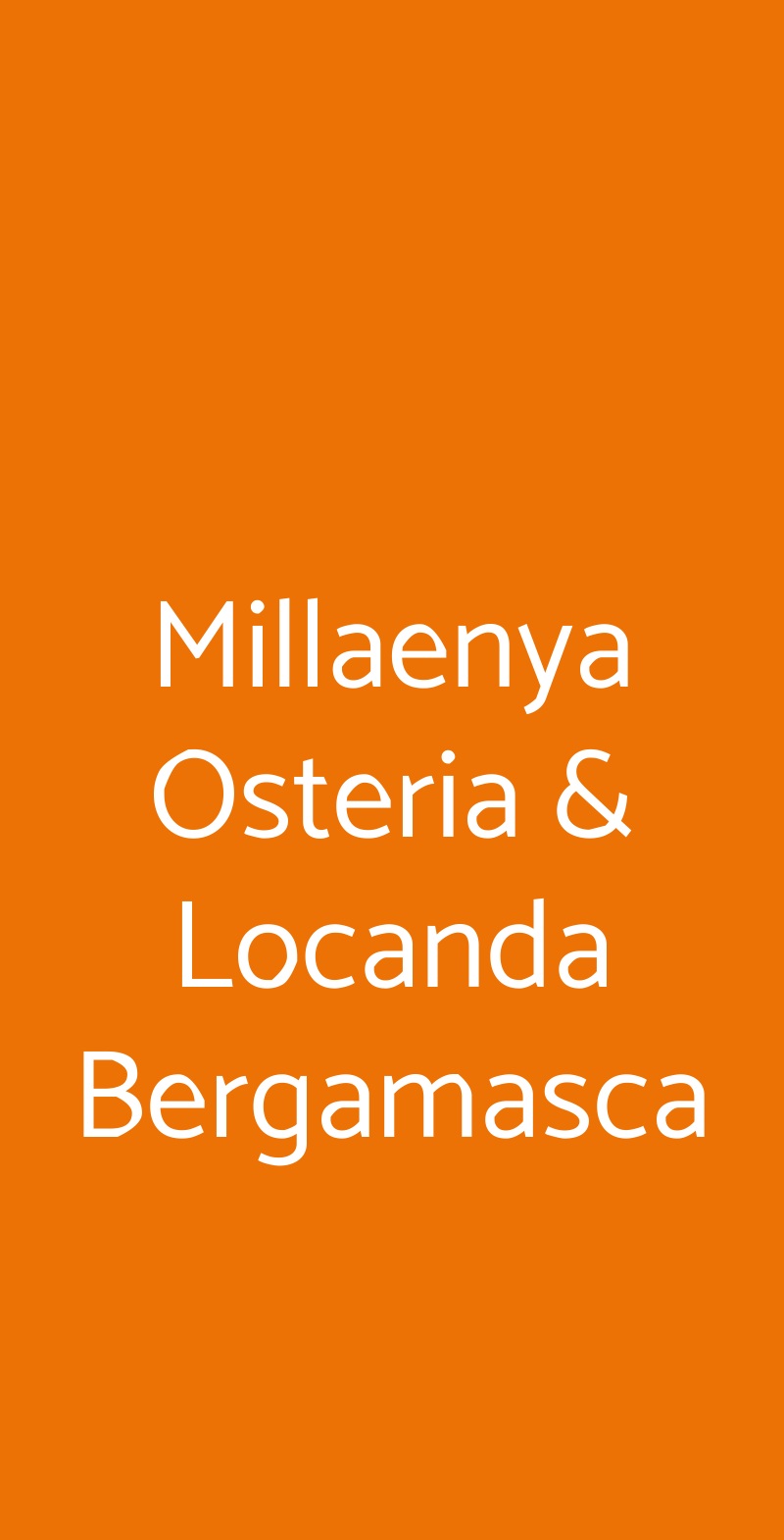 Millaenya Osteria & Locanda Bergamasca Entratico menù 1 pagina