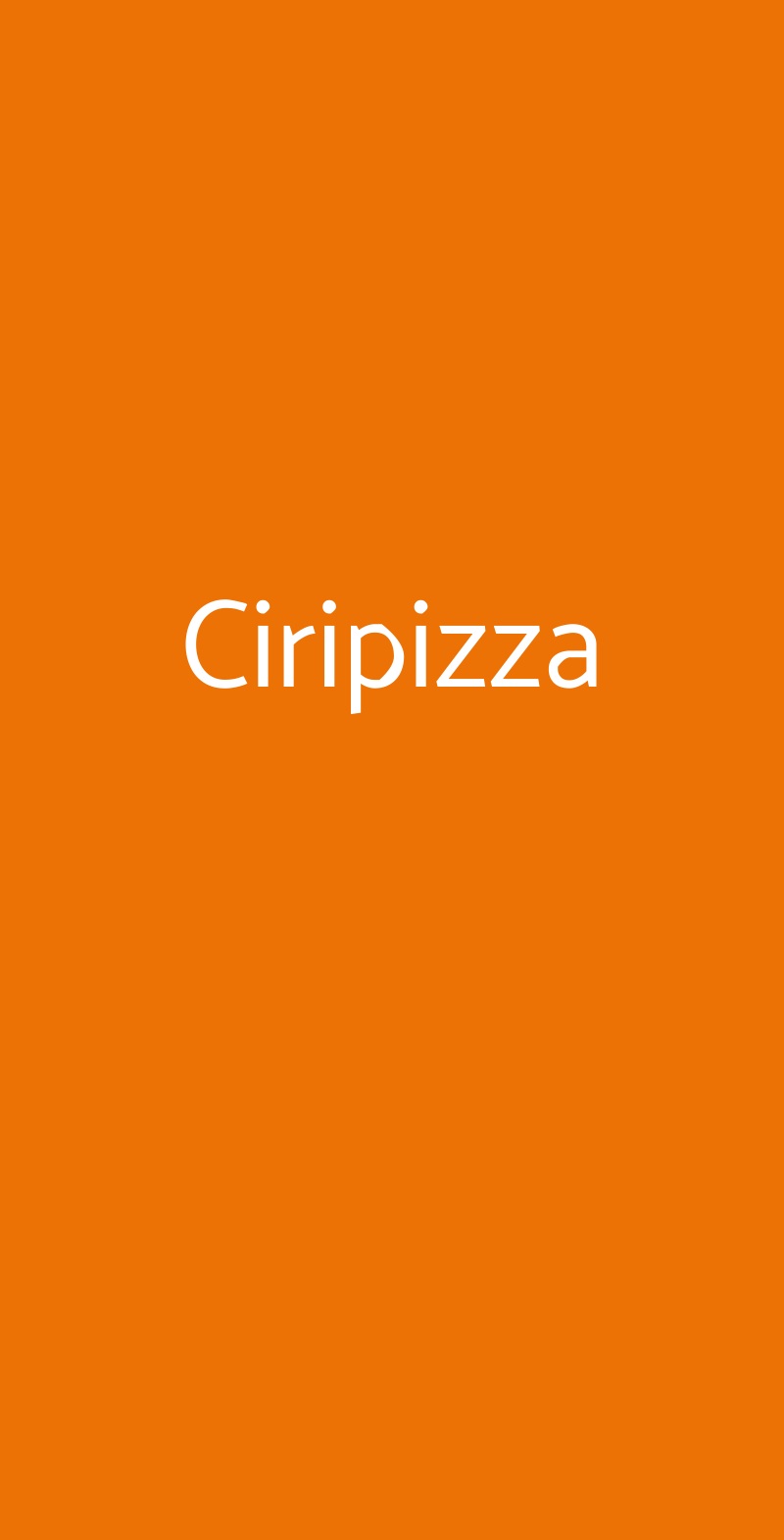 Ciripizza Milano menù 1 pagina