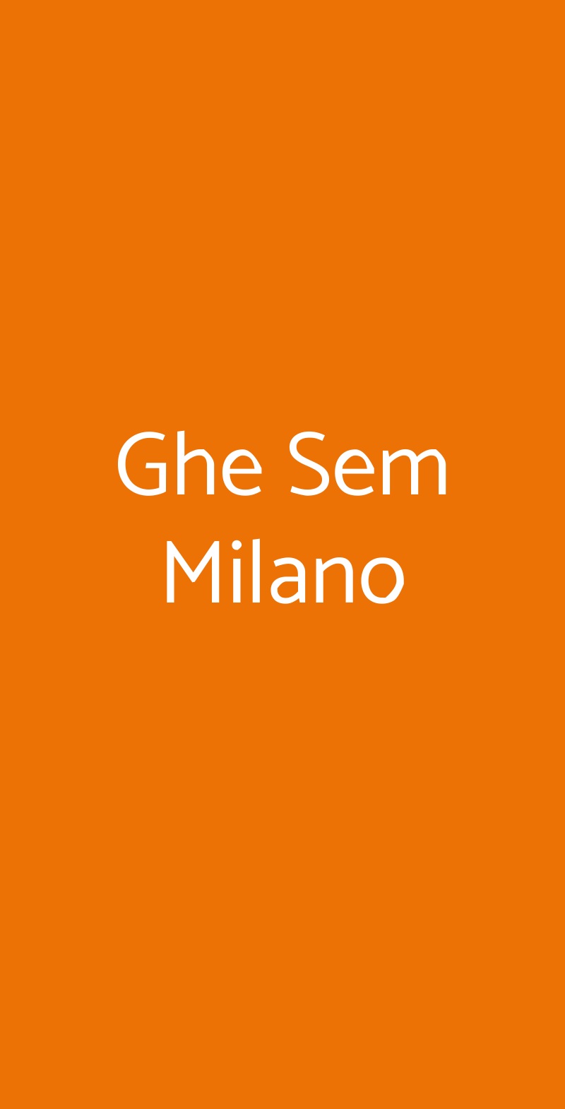 Ghe Sem Milano Milano menù 1 pagina