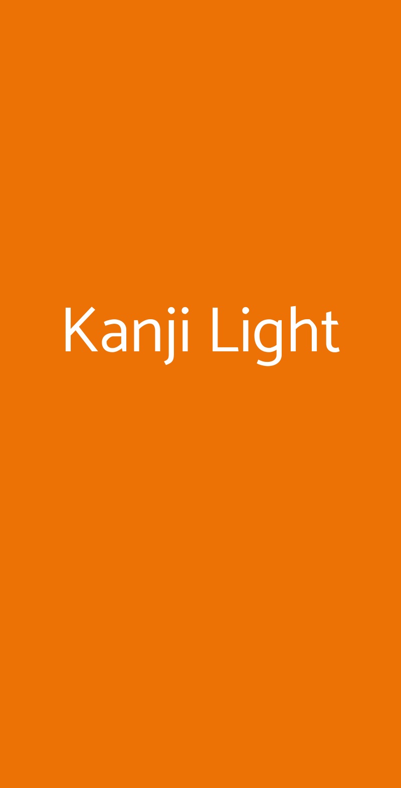 Kanji Light Milano menù 1 pagina
