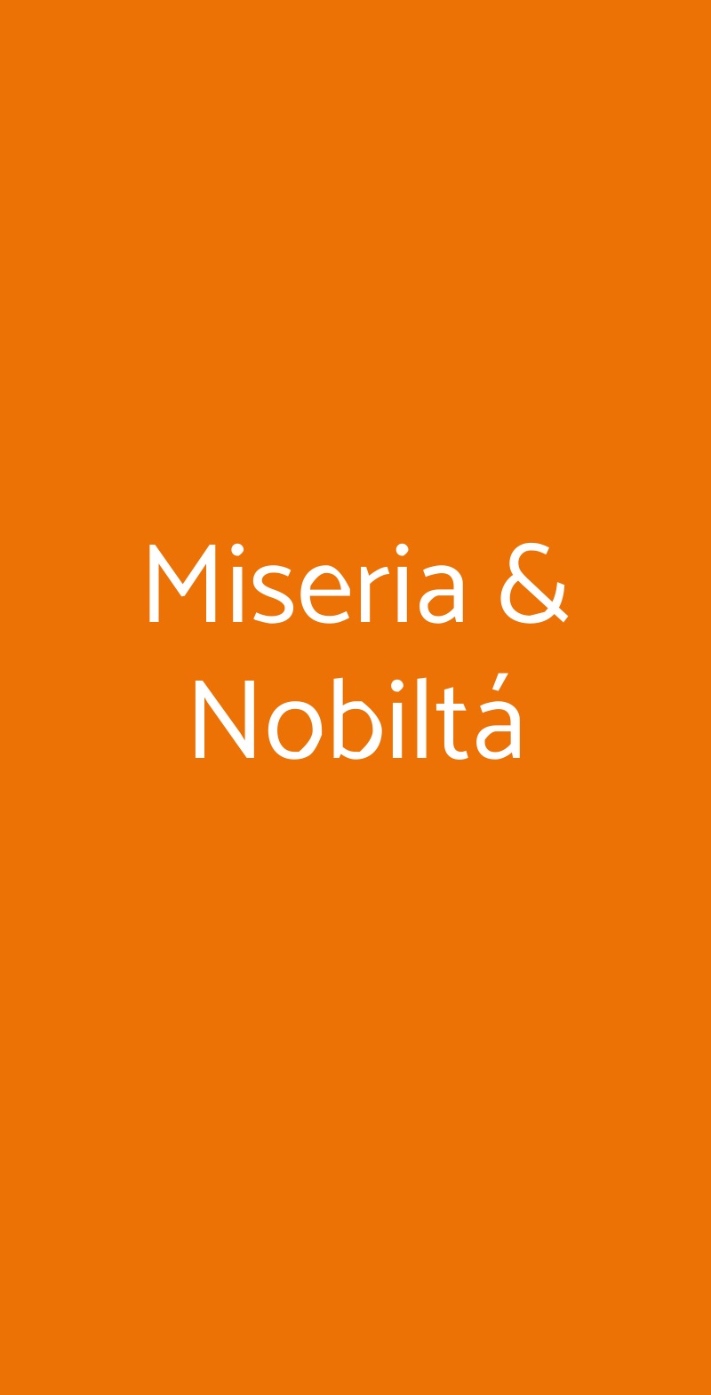 Miseria & Nobiltá Urgnano menù 1 pagina
