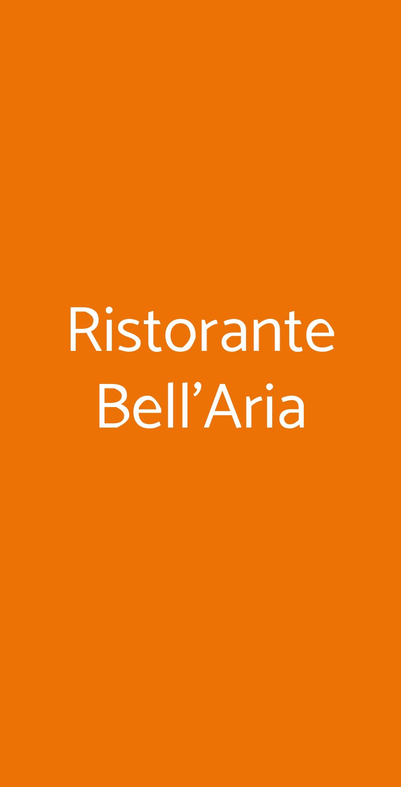 Ristorante Bell'Aria Milano menù 1 pagina