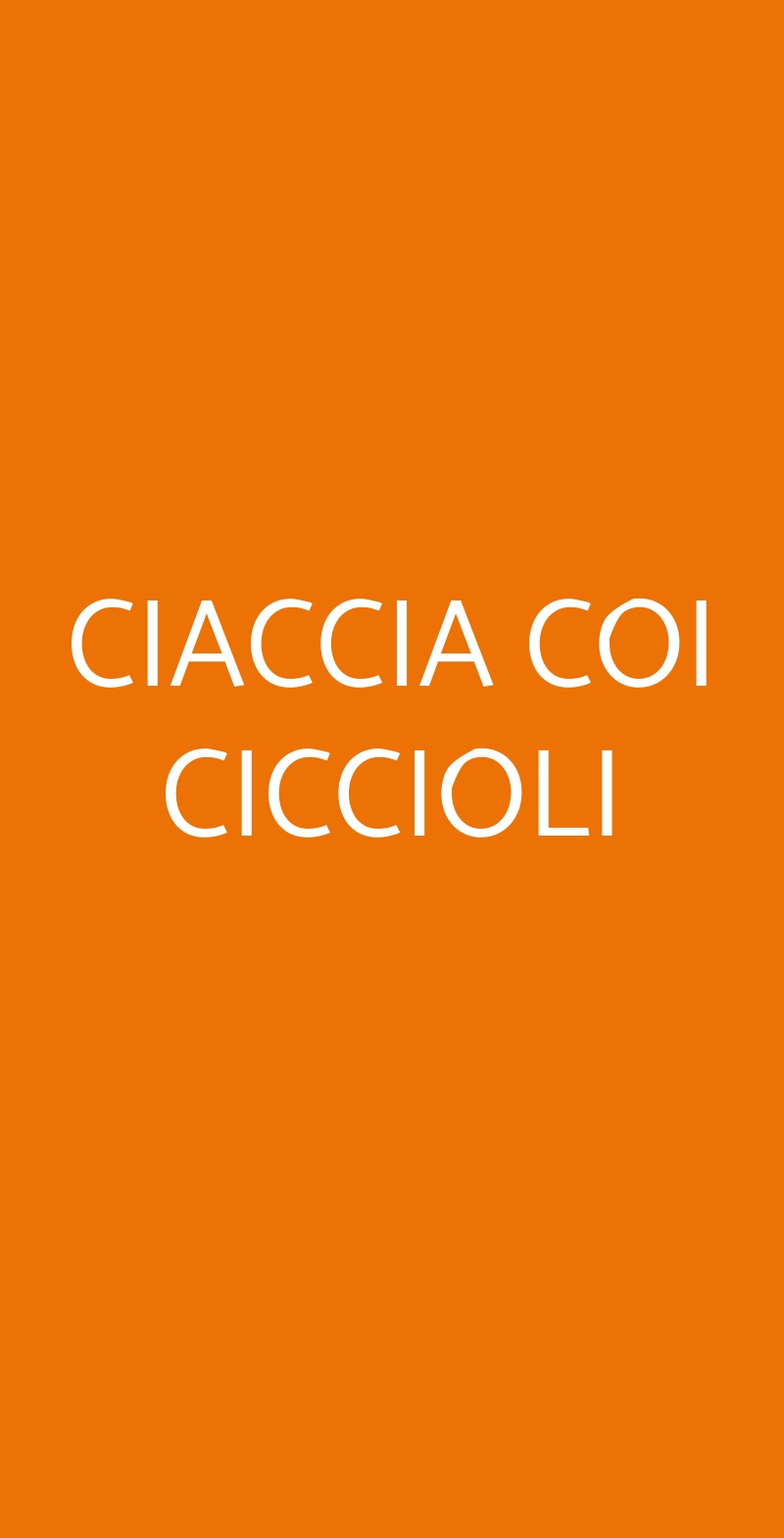 CIACCIA COI CICCIOLI Milano menù 1 pagina