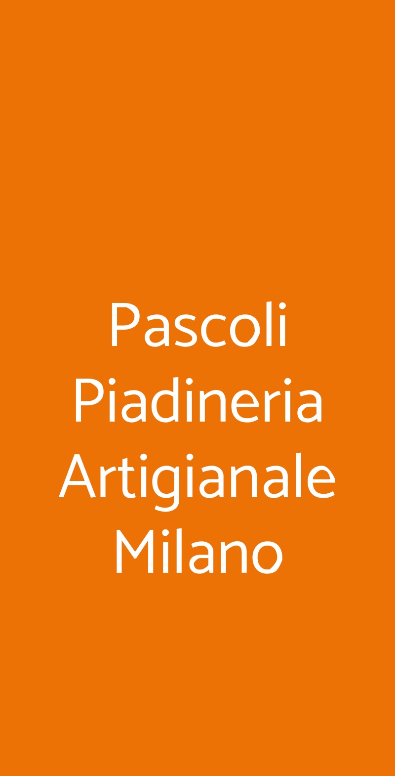 Pascoli Piadineria Artigianale Milano Milano menù 1 pagina