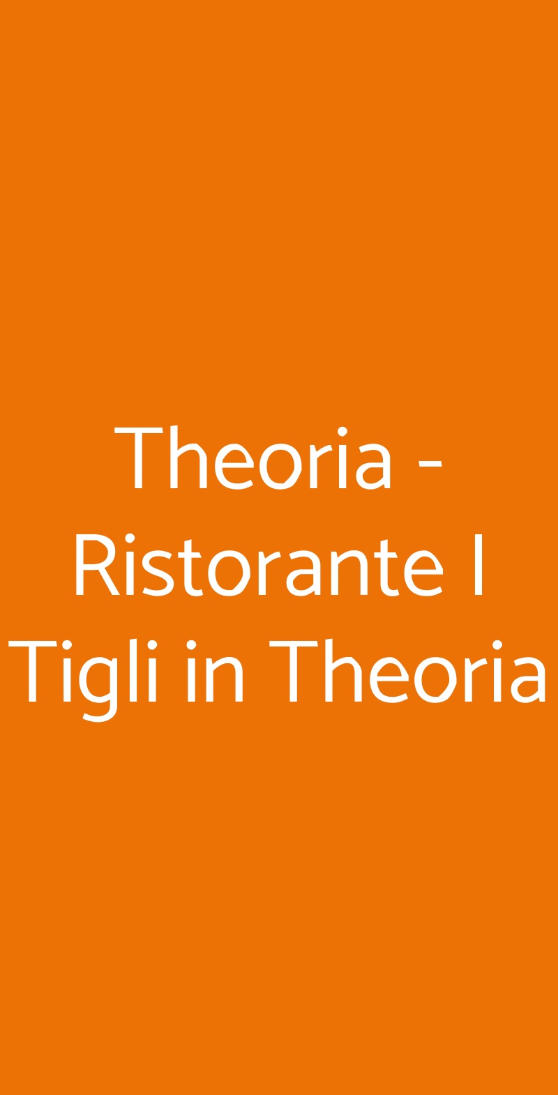 Theoria - Ristorante I Tigli in Theoria Como menù 1 pagina