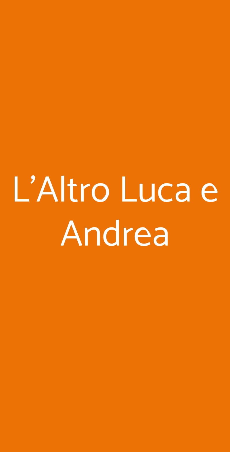 L'Altro Luca e Andrea Milano menù 1 pagina