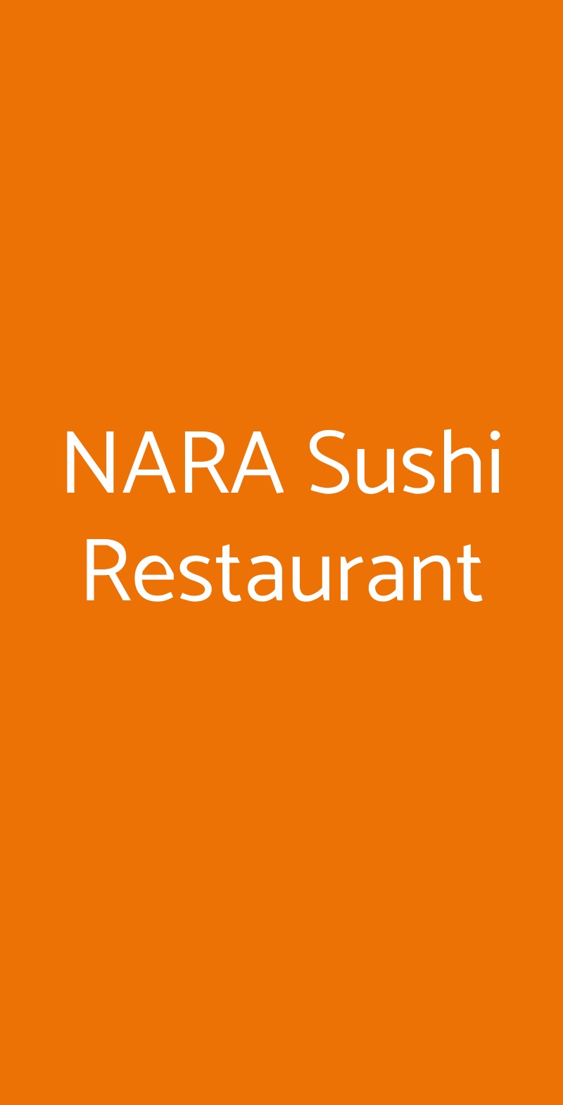NARA Sushi Restaurant Milano menù 1 pagina