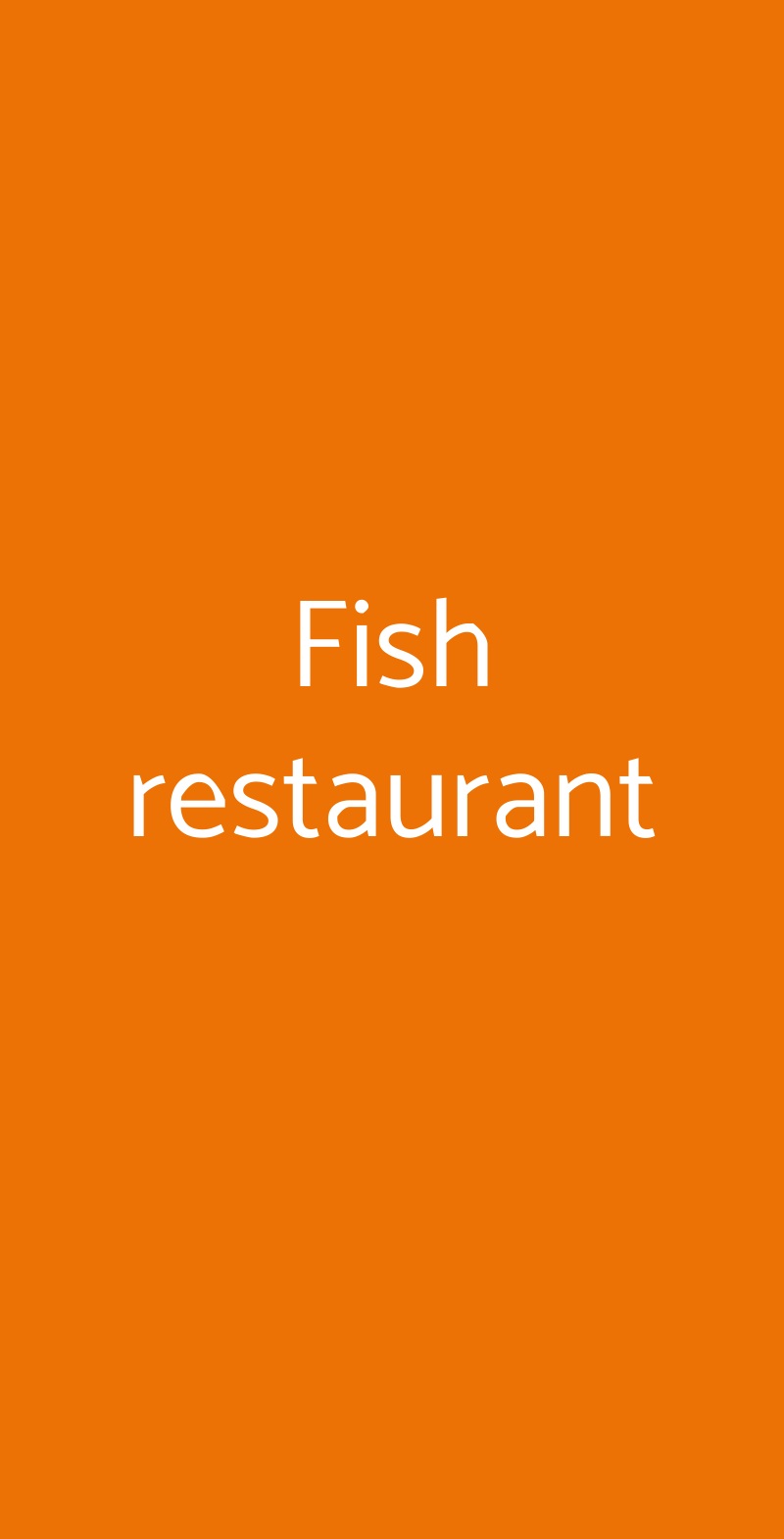 Fish restaurant Milano menù 1 pagina