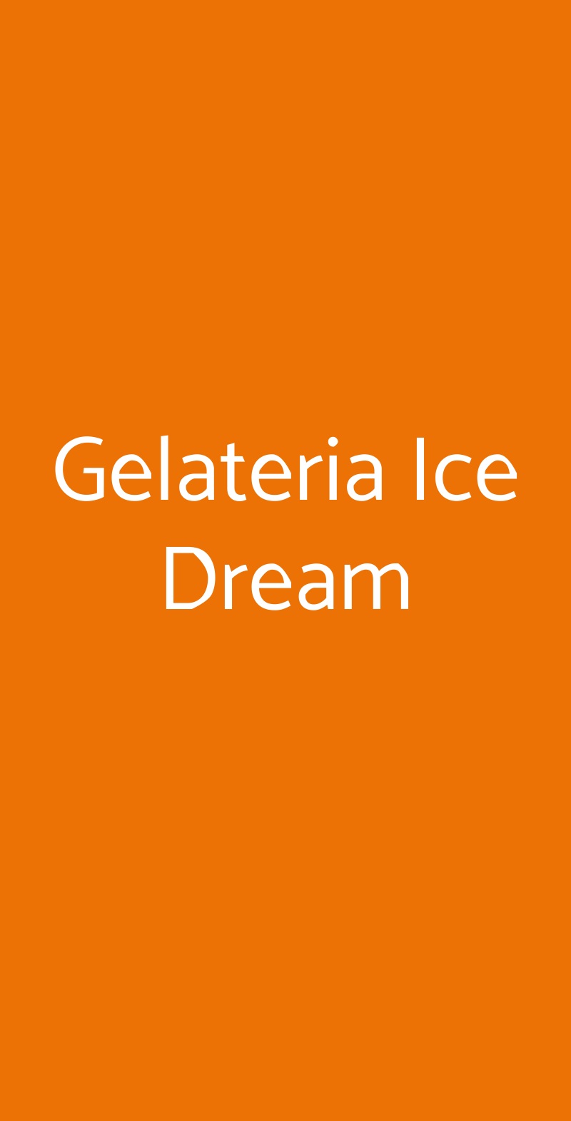 Gelateria Ice Dream Milano menù 1 pagina