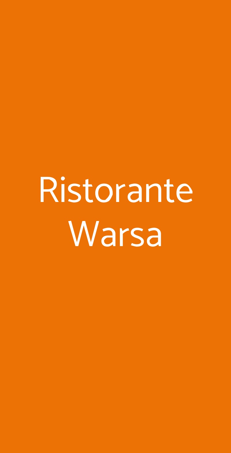 Ristorante Warsa Milano menù 1 pagina