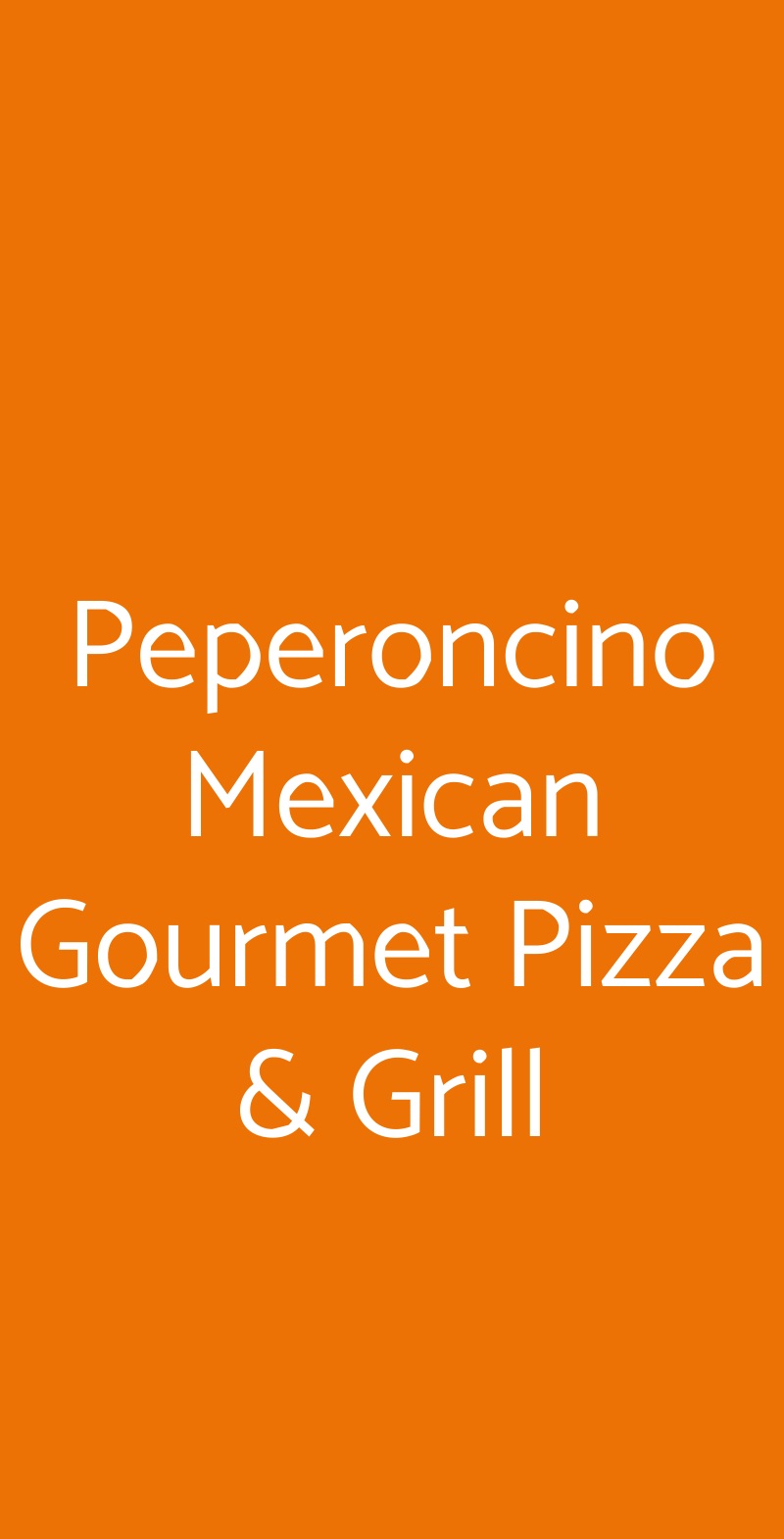 Peperoncino Mexican Gourmet Pizza & Grill Urgnano menù 1 pagina