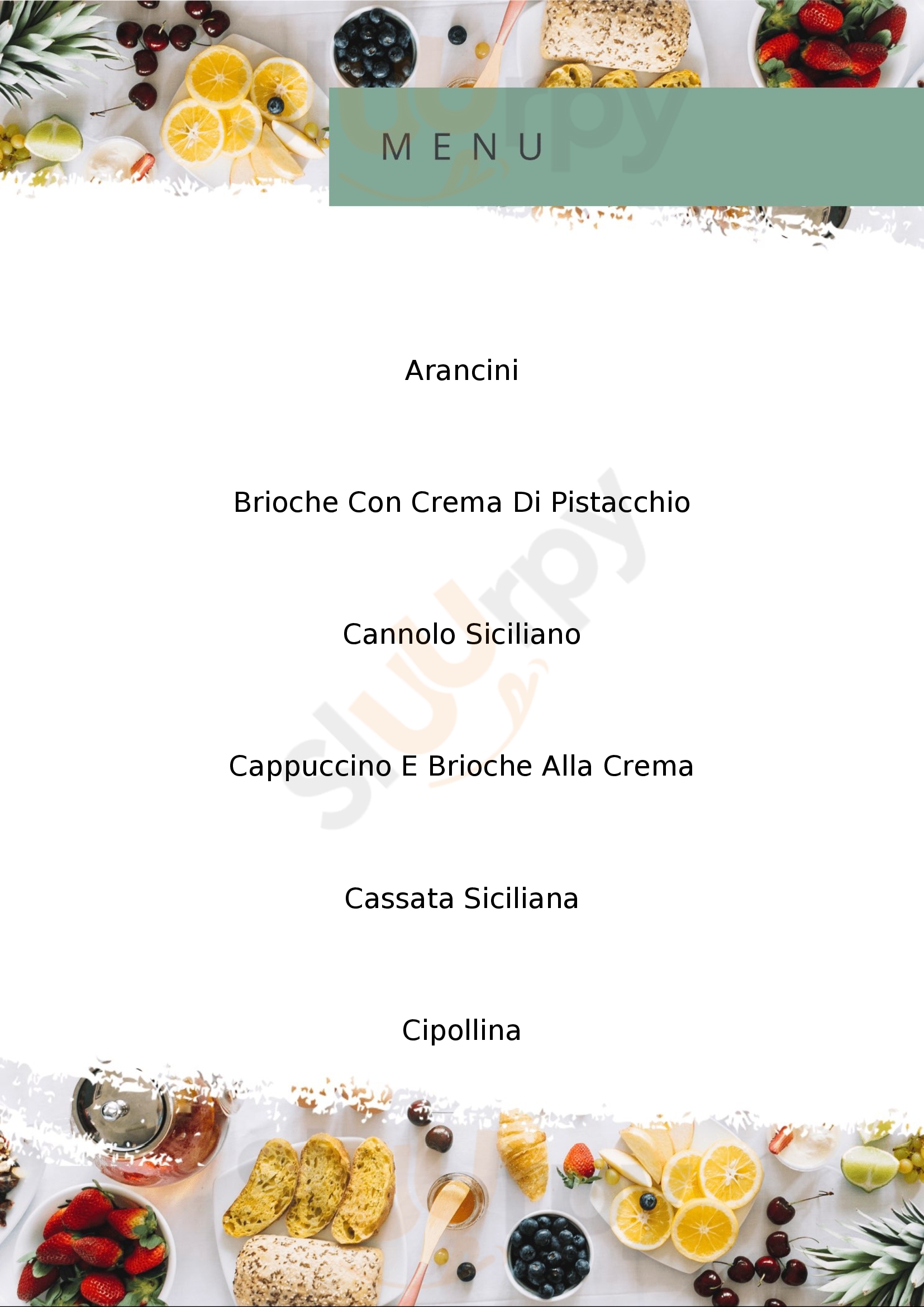 Antica Sicilia Pasticceria Milano menù 1 pagina