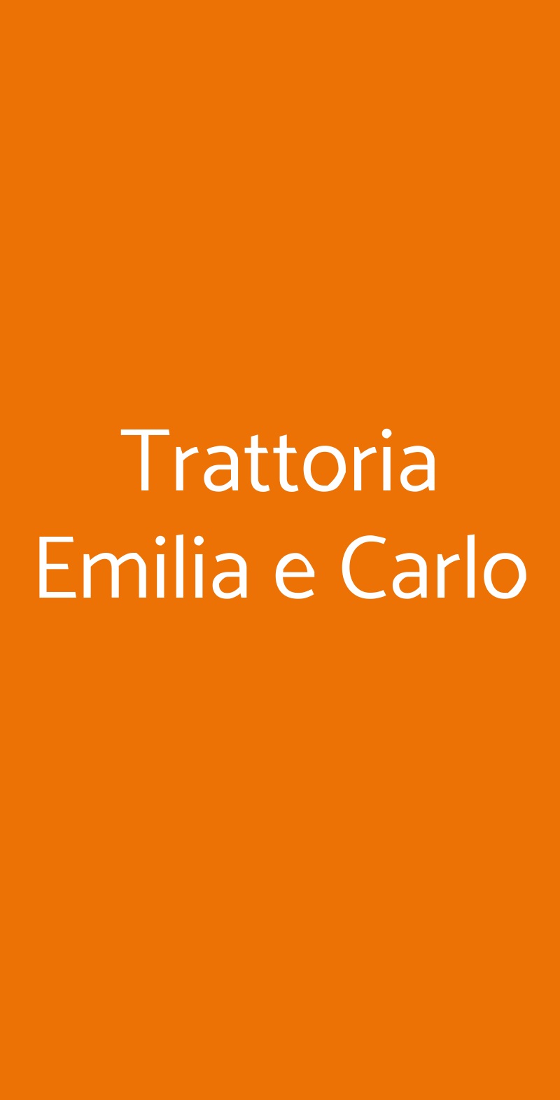 Trattoria Emilia e Carlo Milano menù 1 pagina
