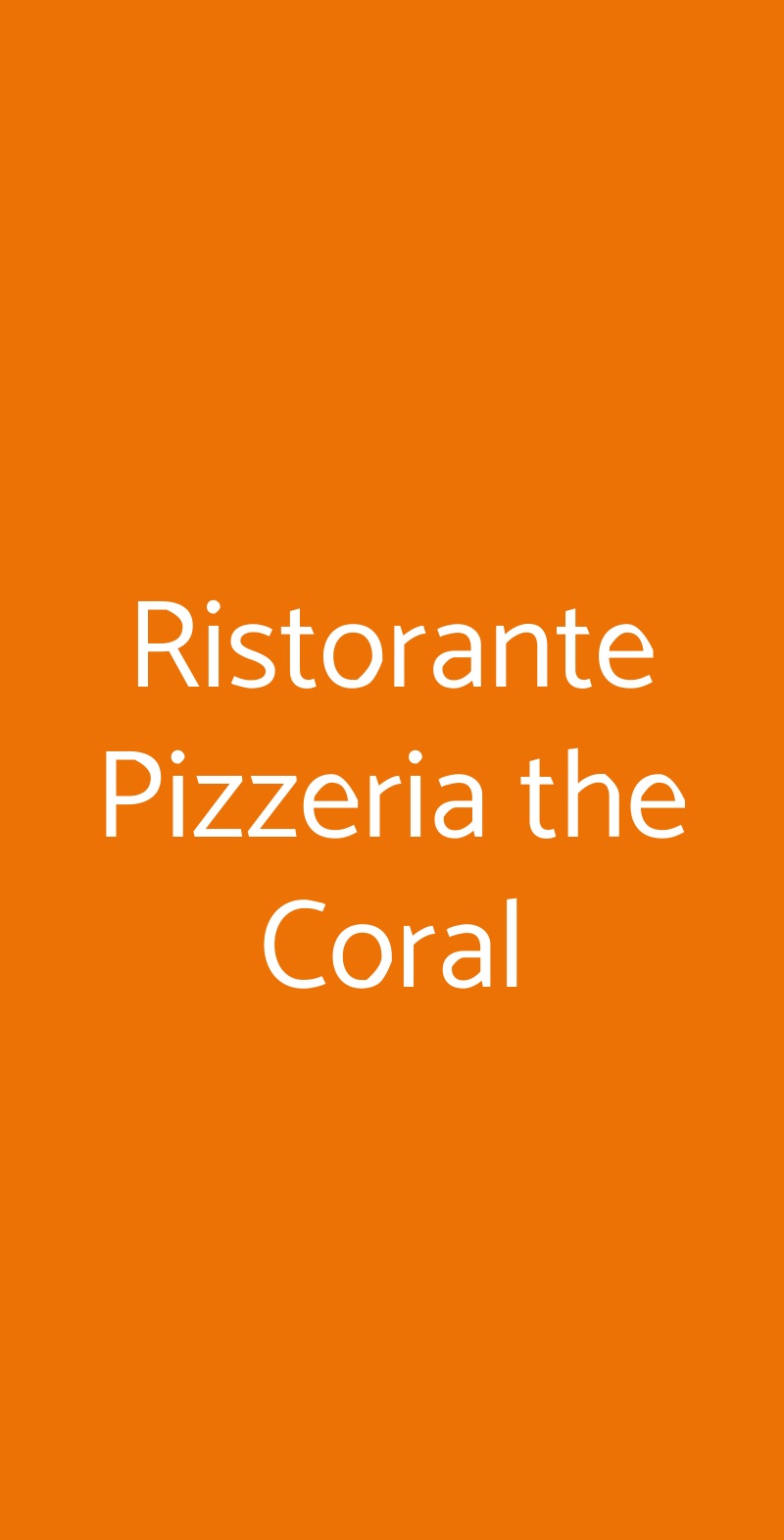 Ristorante Pizzeria the Coral Sesto San Giovanni menù 1 pagina