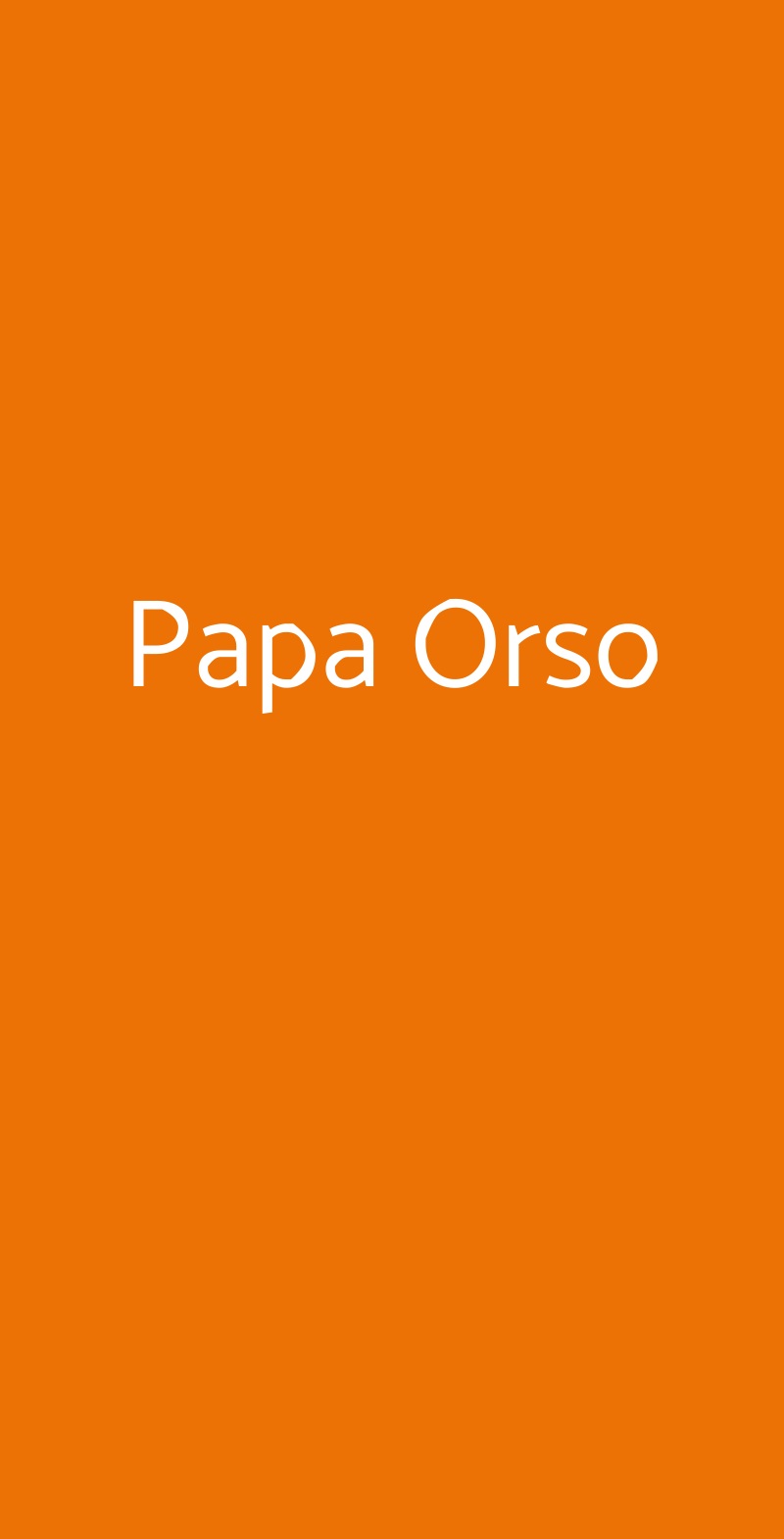 Papa Orso Milano menù 1 pagina