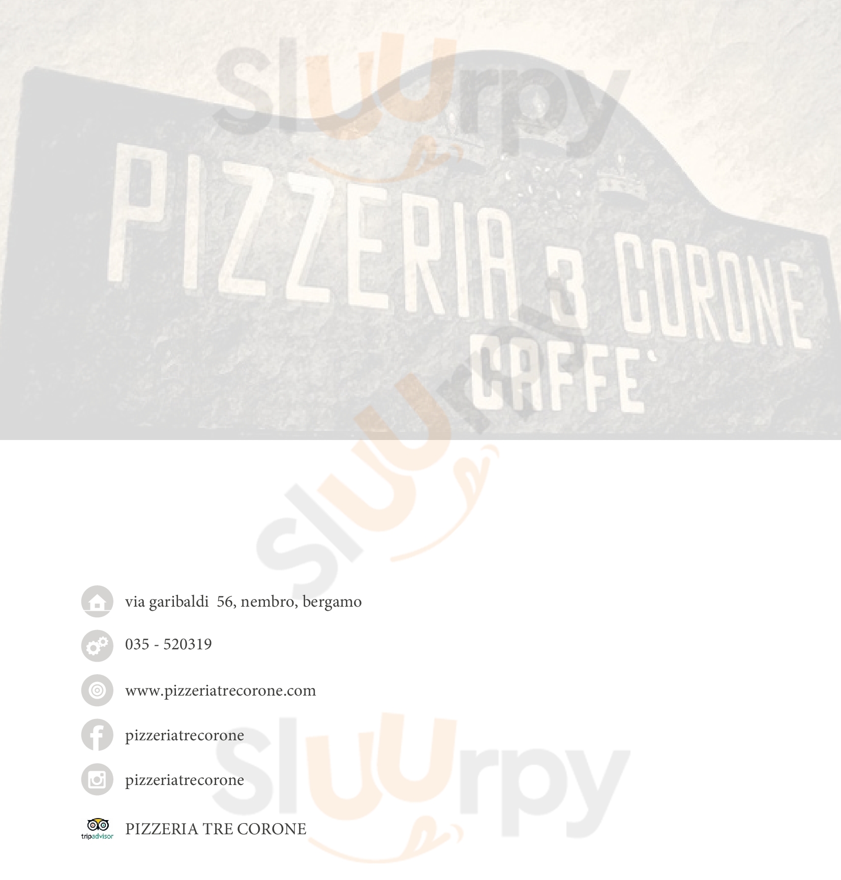 Pizzeria tre corone Nembro menù 1 pagina