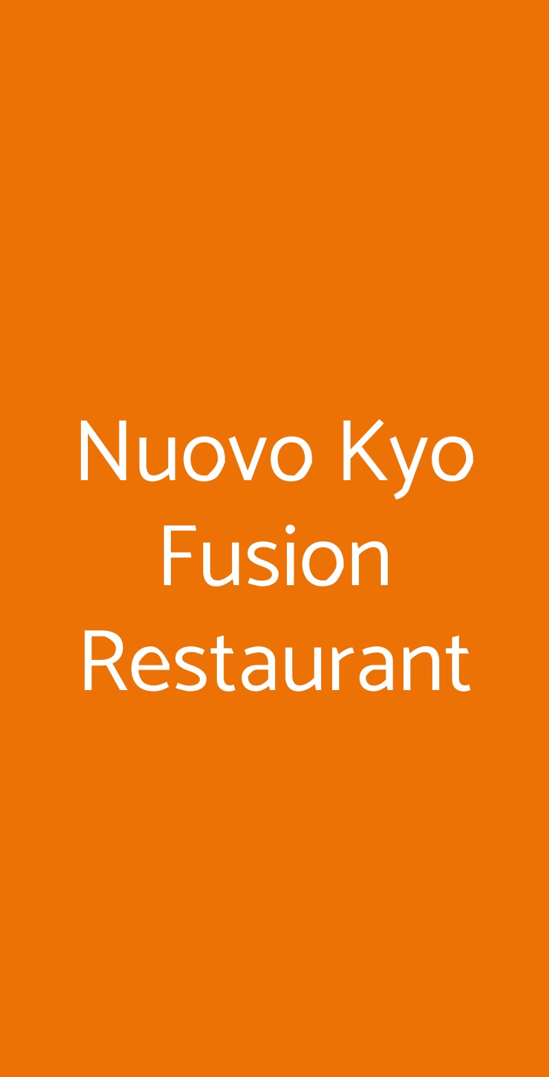 Nuovo Kyo Fusion Restaurant Milano menù 1 pagina