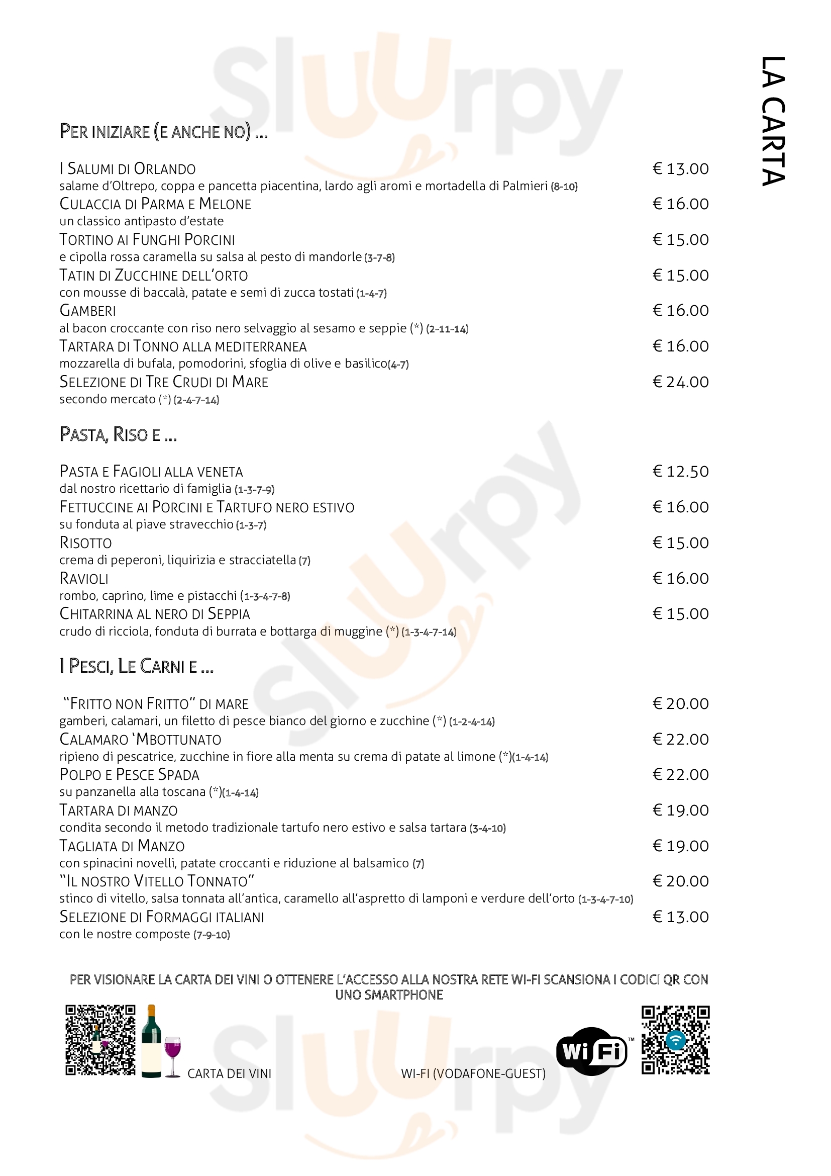 Orlando Ristorante Cusago menù 1 pagina