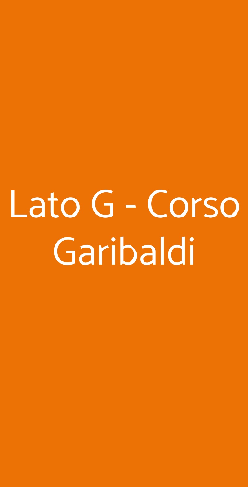 Lato G - Corso Garibaldi Milano menù 1 pagina