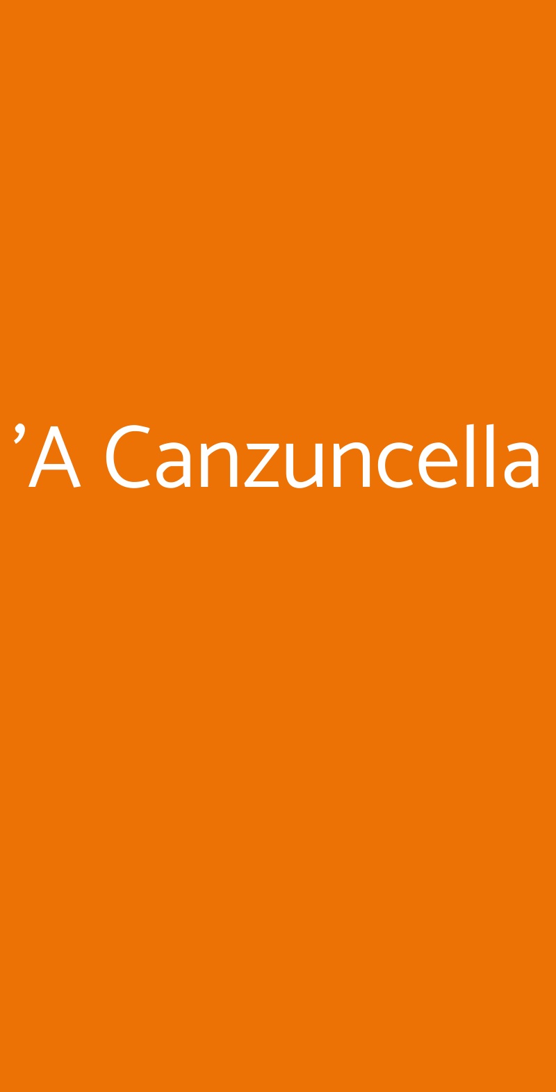 'A Canzuncella Napoli menù 1 pagina