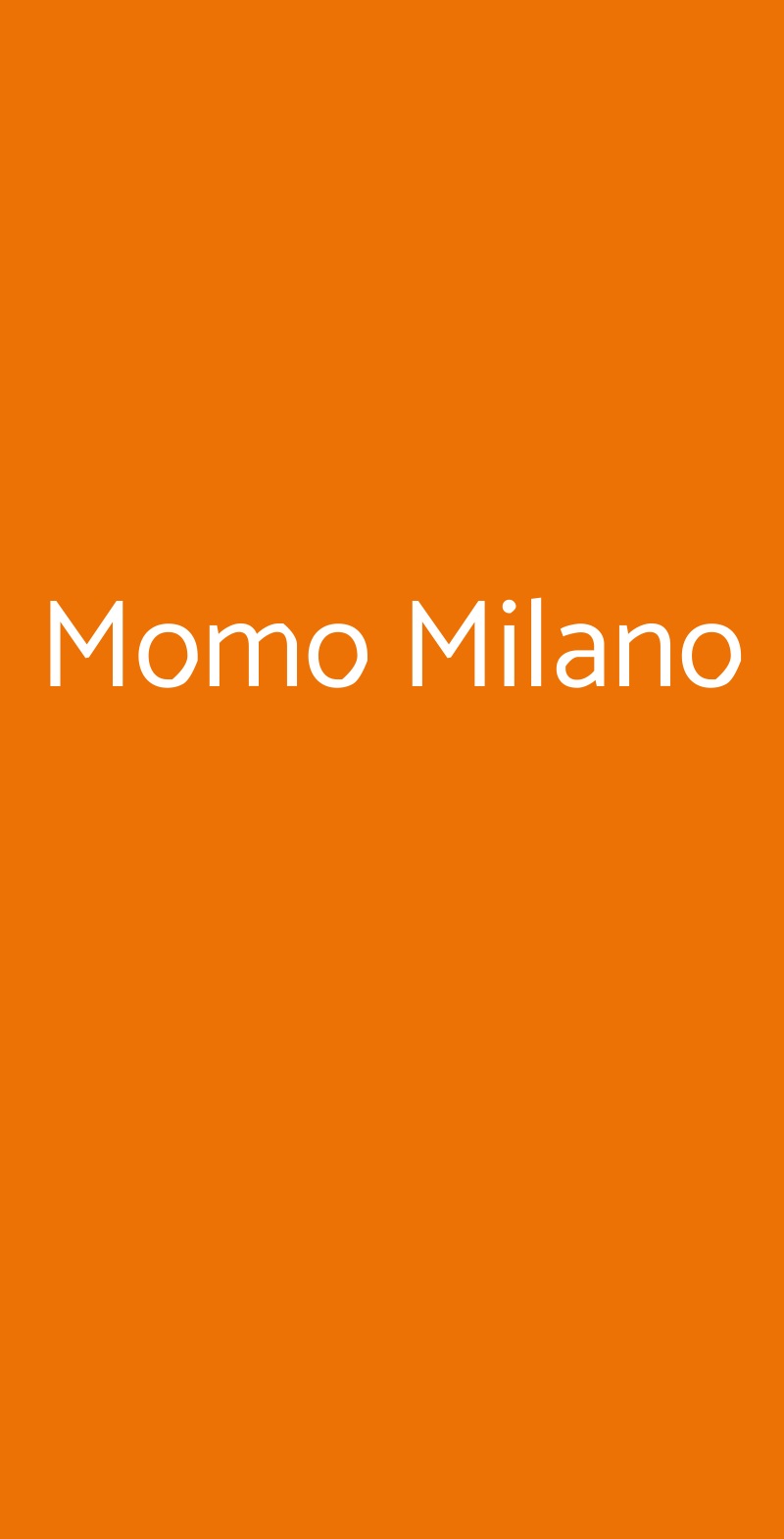 Momo Milano Milano menù 1 pagina