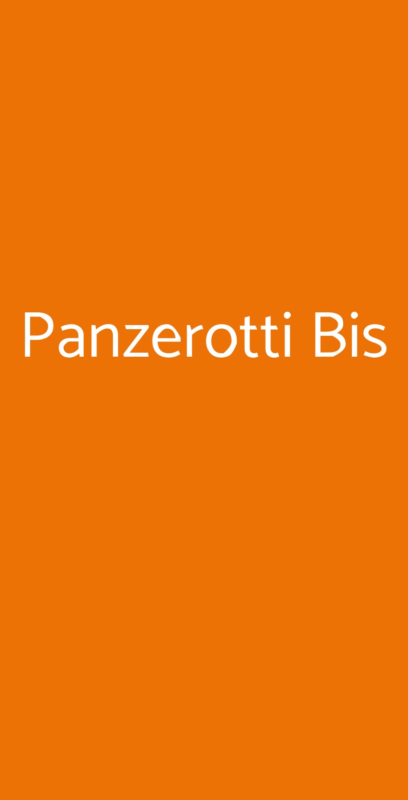 Panzerotti Bis Milano menù 1 pagina