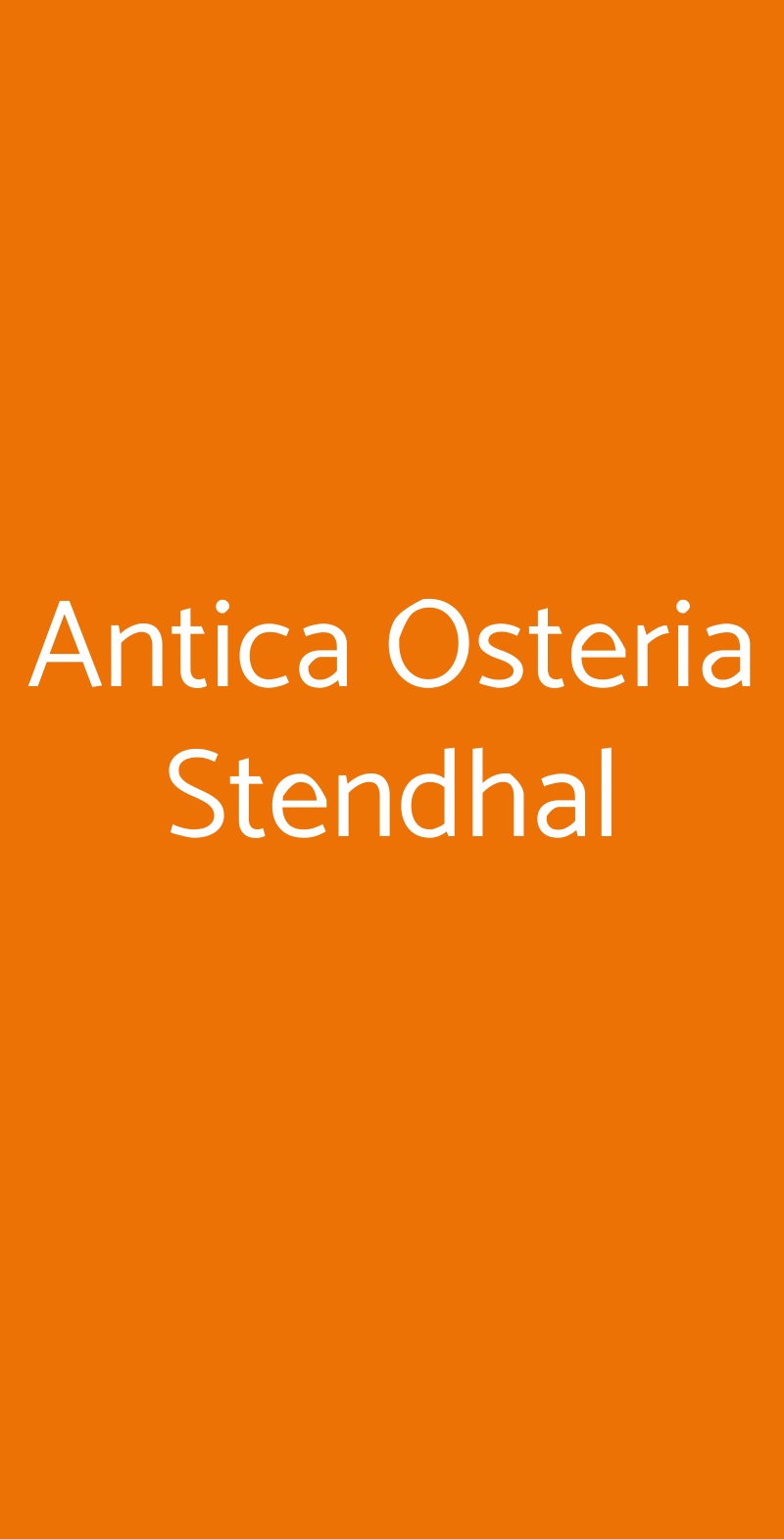 Antica Osteria Stendhal Milano menù 1 pagina