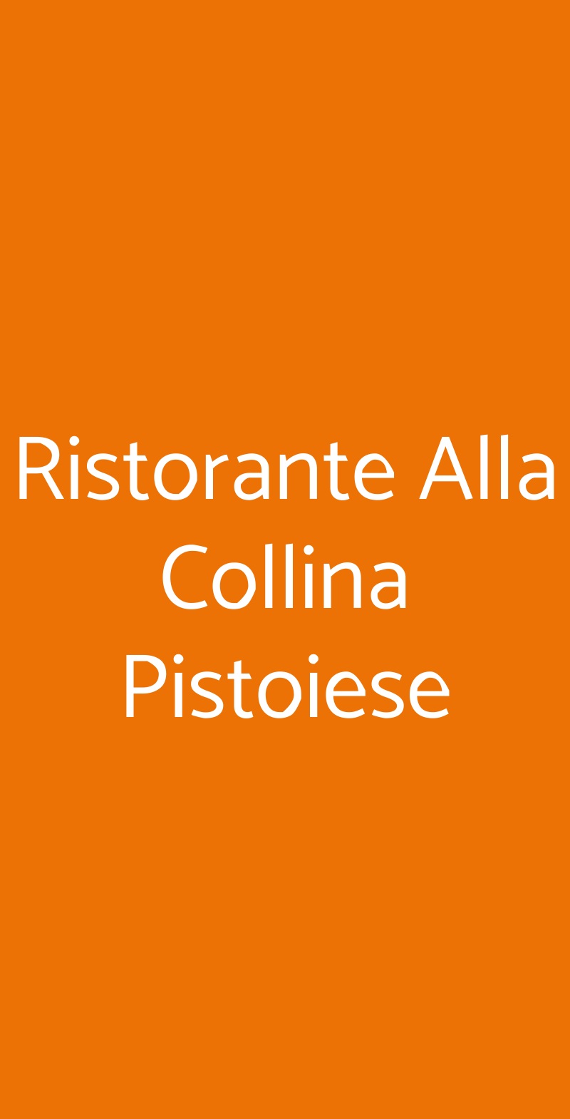 Ristorante Alla Collina Pistoiese Milano menù 1 pagina