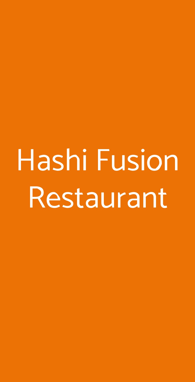 Hashi Fusion Restaurant Milano menù 1 pagina