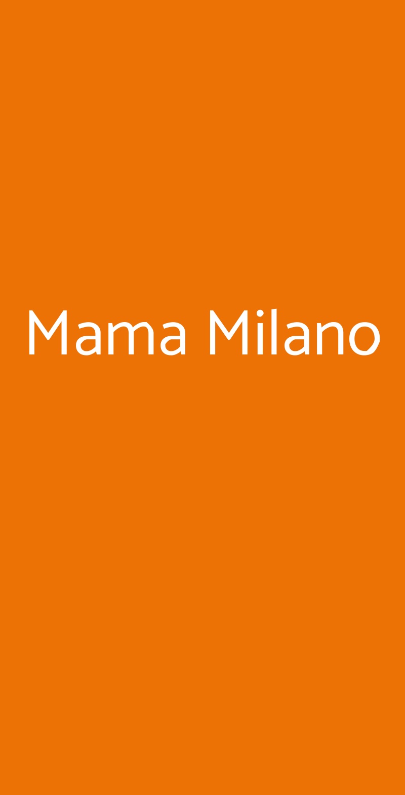 Mama Milano Milano menù 1 pagina