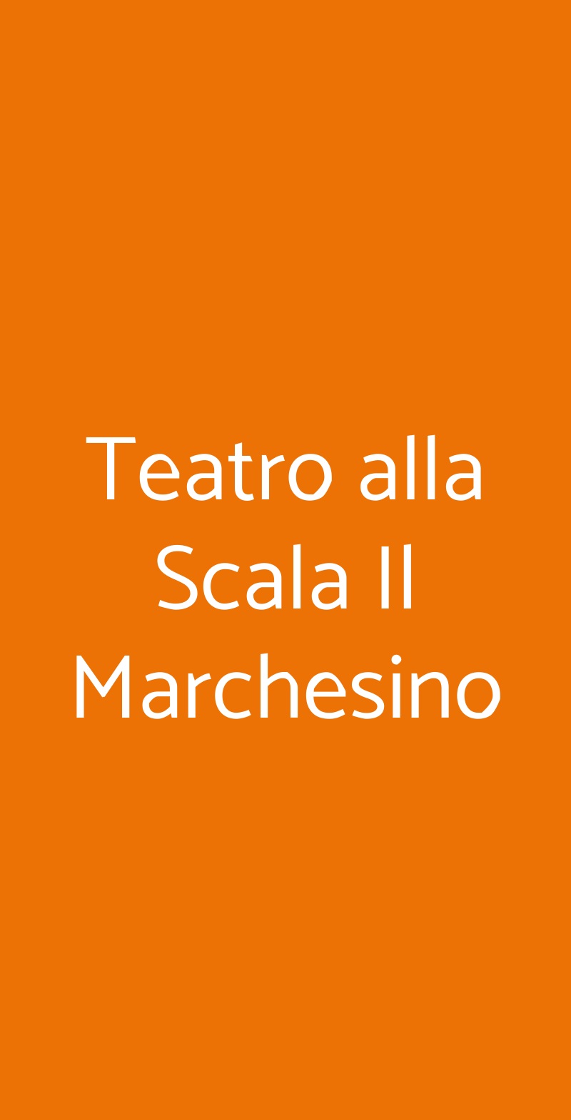 Teatro alla Scala Il Marchesino Milano menù 1 pagina