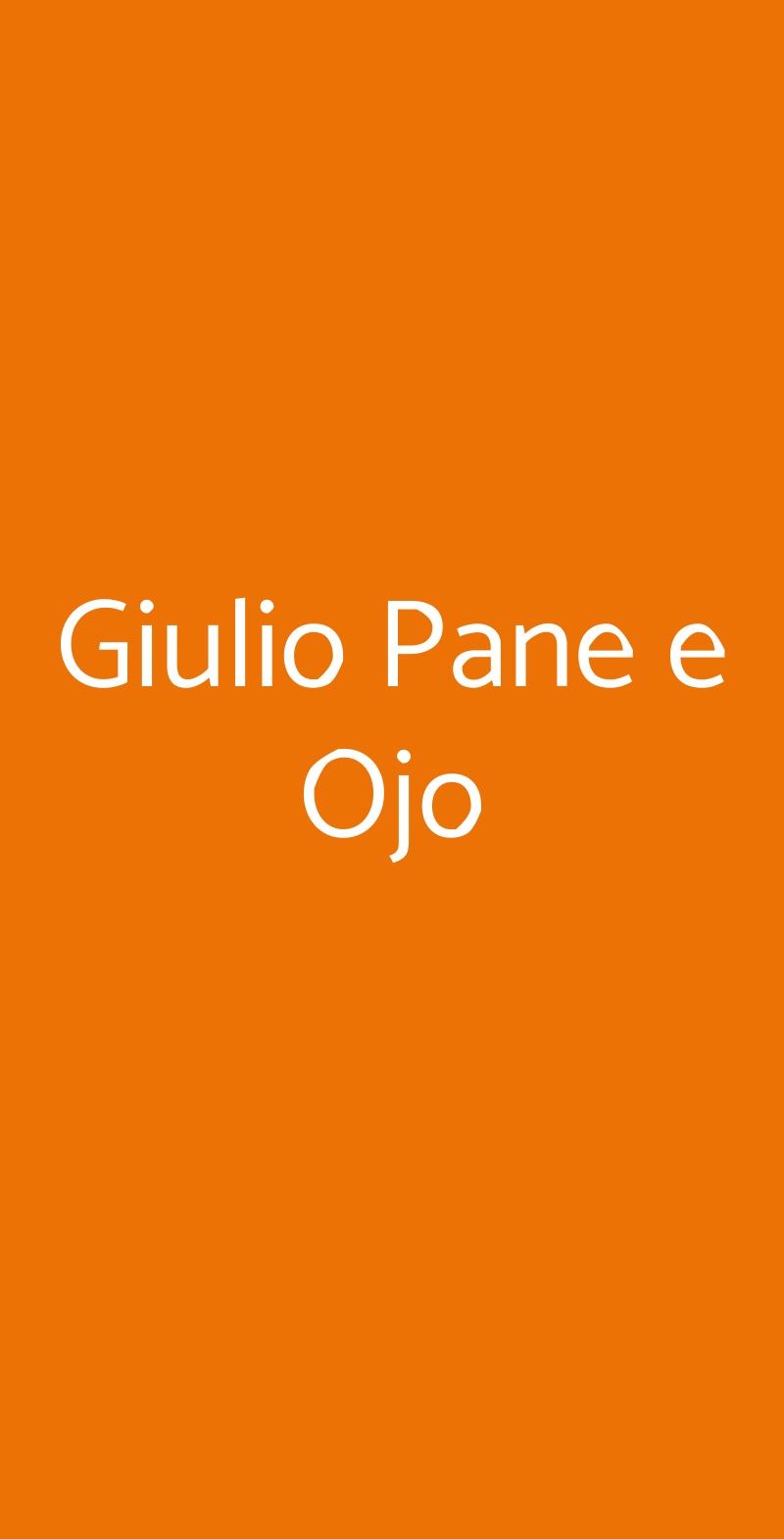 Giulio Pane e Ojo Milano menù 1 pagina