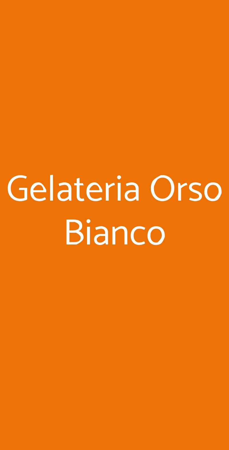 Gelateria Orso Bianco Milano menù 1 pagina