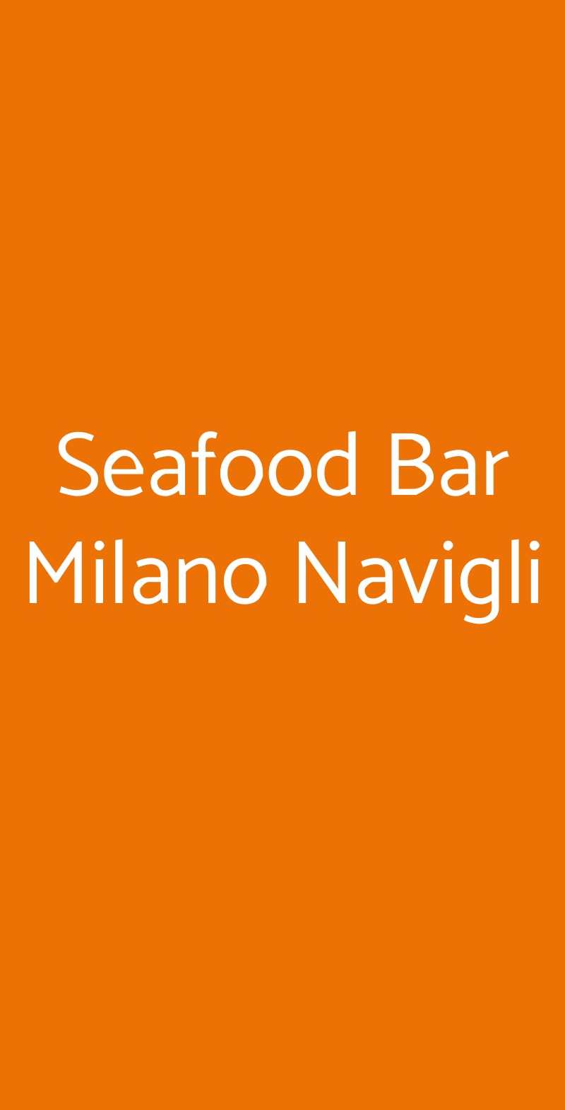 Seafood Bar Milano Navigli Milano menù 1 pagina