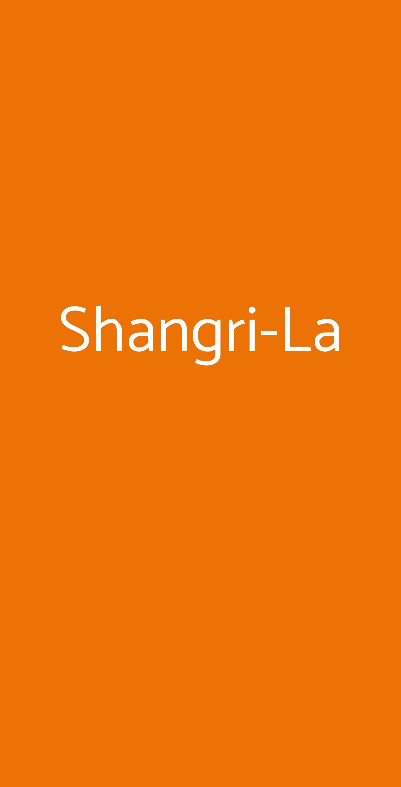 Shangri-La Milano menù 1 pagina