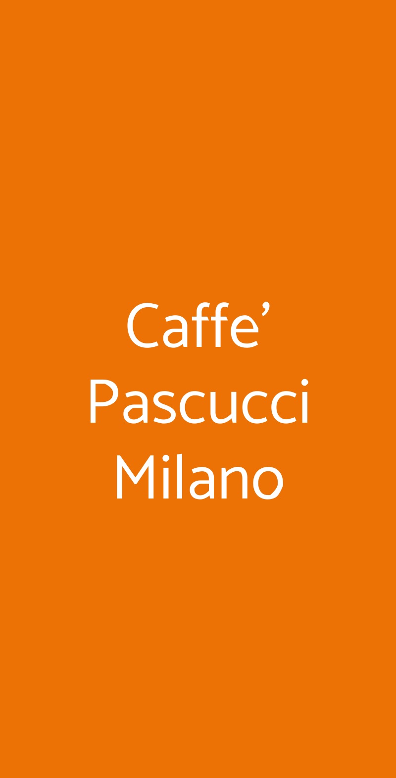 Caffe' Pascucci Milano Milano menù 1 pagina