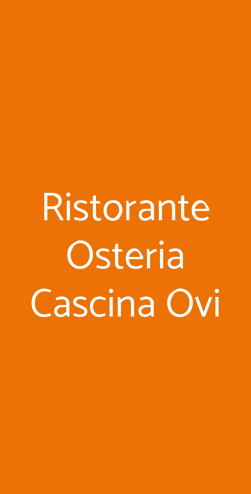 Ristorante Osteria Cascina Ovi Segrate menù 1 pagina