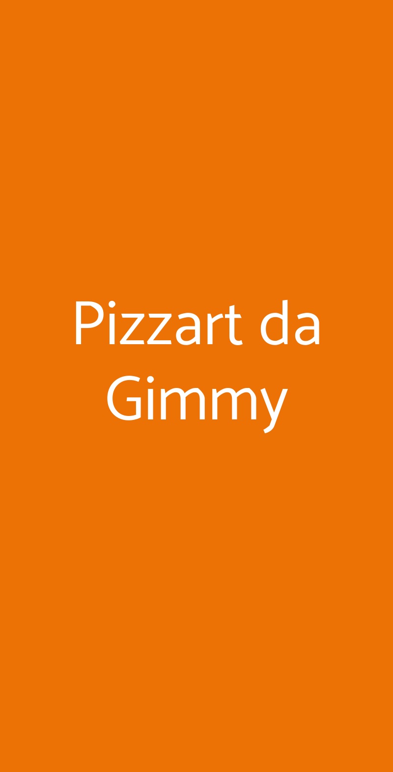 Pizzart da Gimmy Milano menù 1 pagina