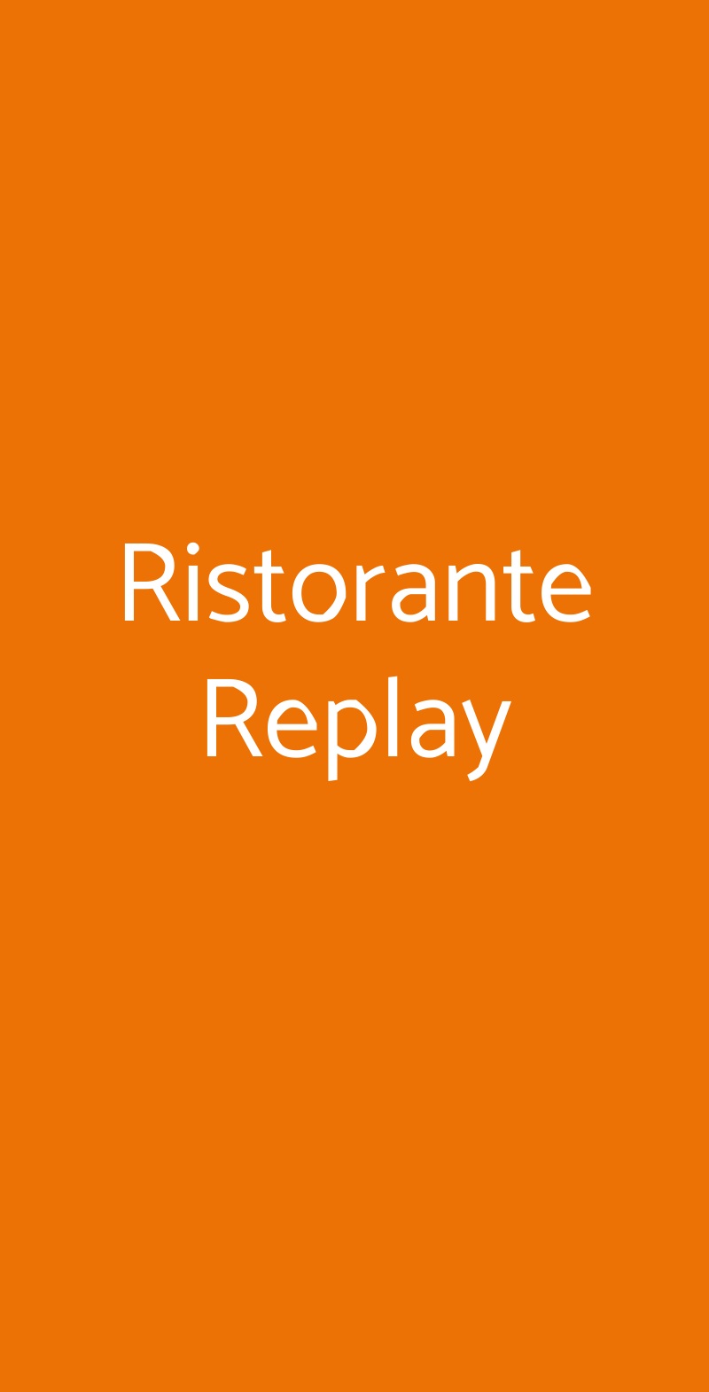 Ristorante Replay Milano menù 1 pagina