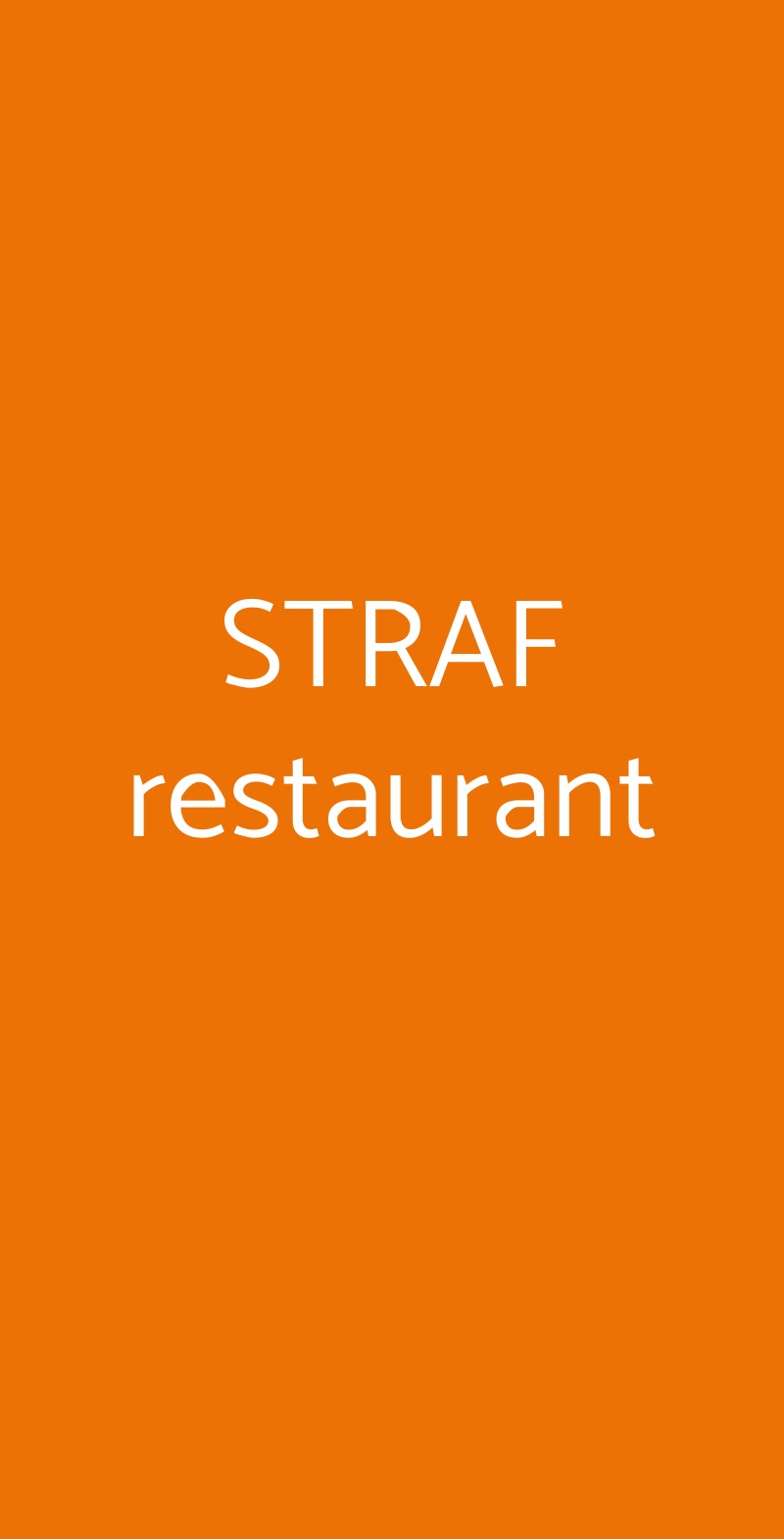 STRAF restaurant Milano menù 1 pagina