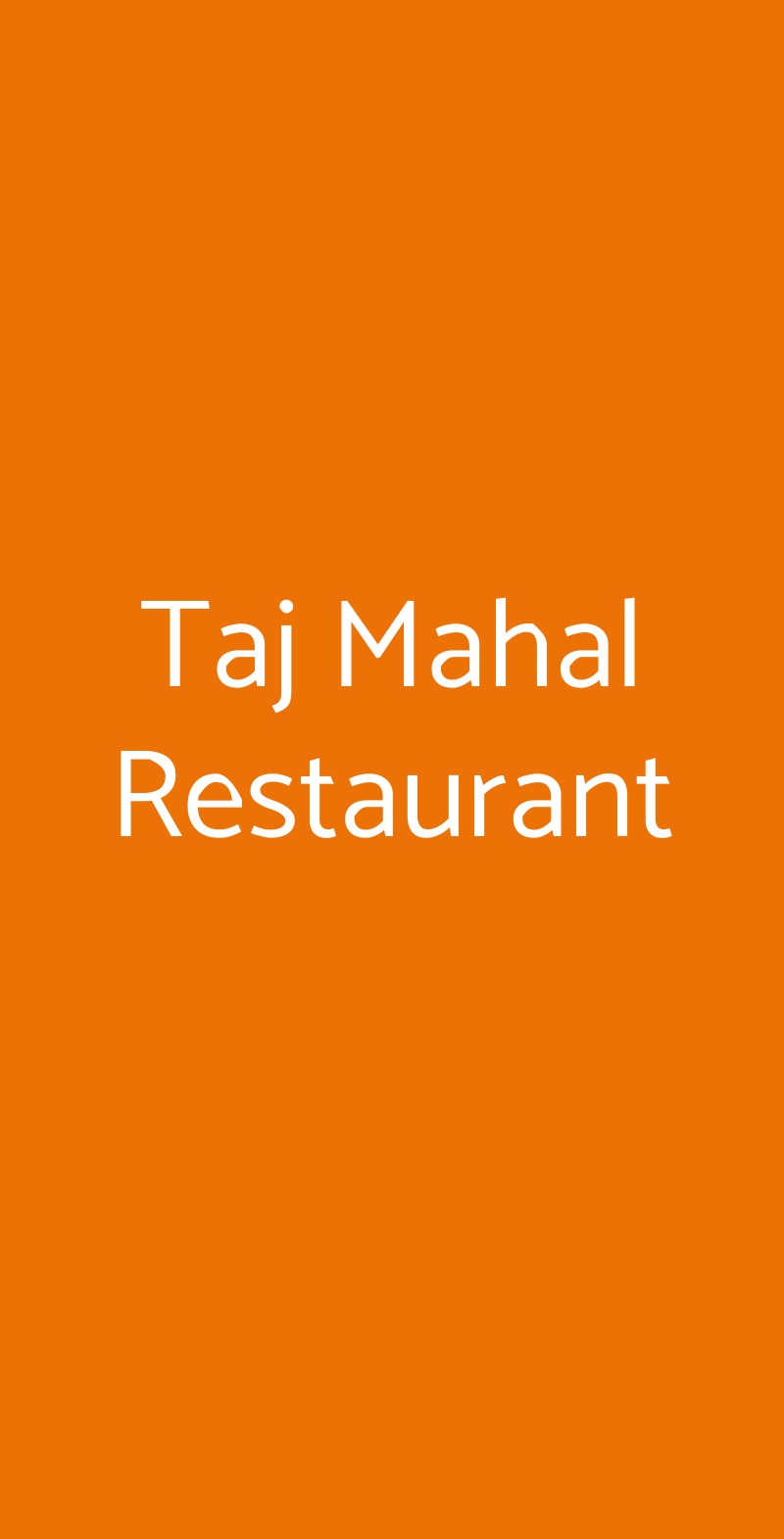 Taj Mahal Restaurant Como menù 1 pagina