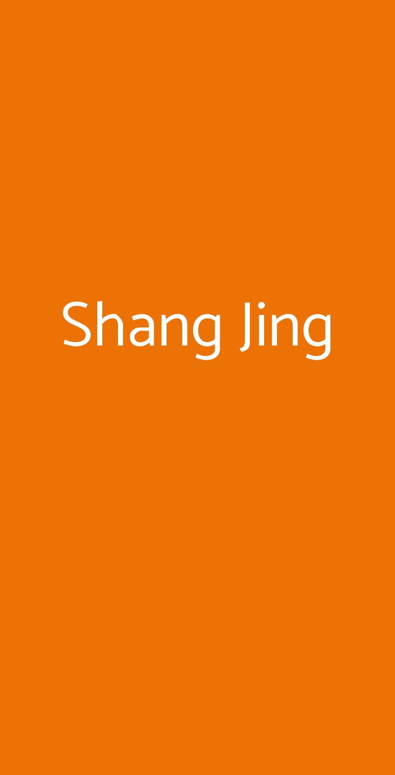 Shang Jing Milano menù 1 pagina