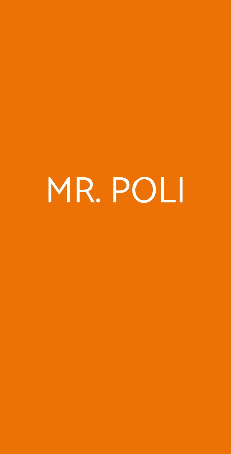 MR. POLI Milano menù 1 pagina