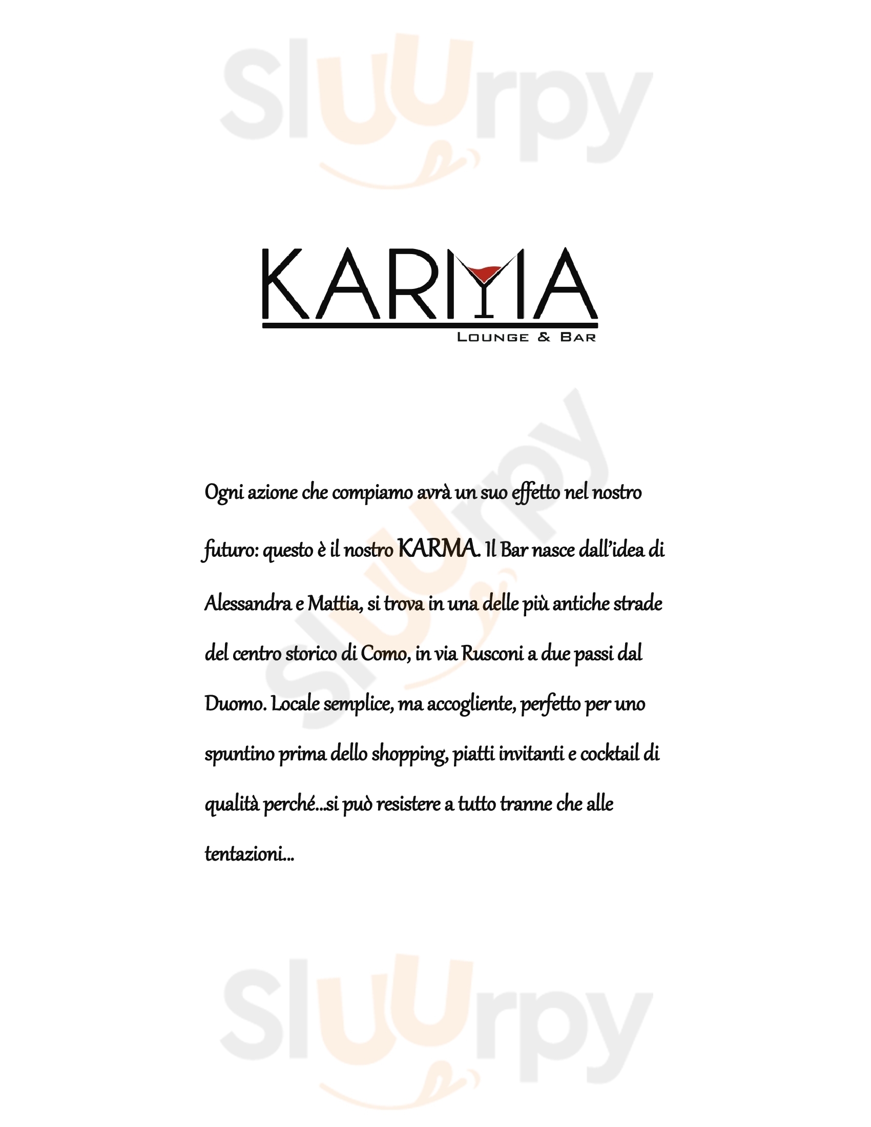 Karma Como menù 1 pagina