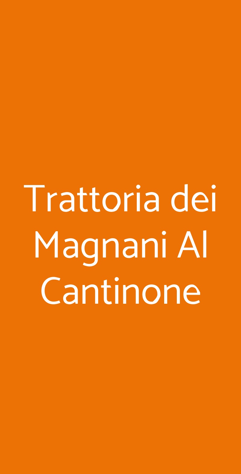 Trattoria dei Magnani Al Cantinone Milano menù 1 pagina