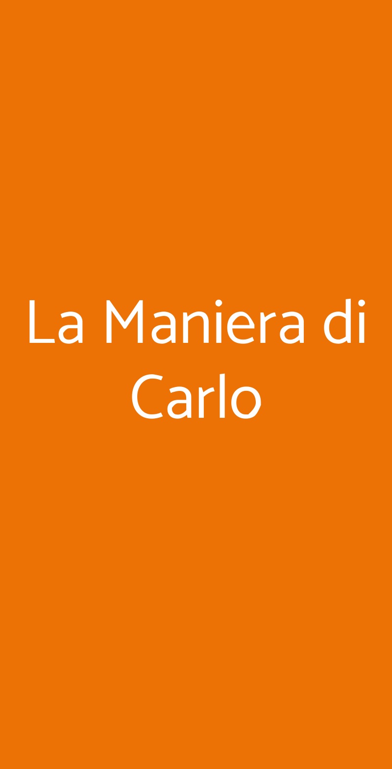 La Maniera di Carlo Milano menù 1 pagina