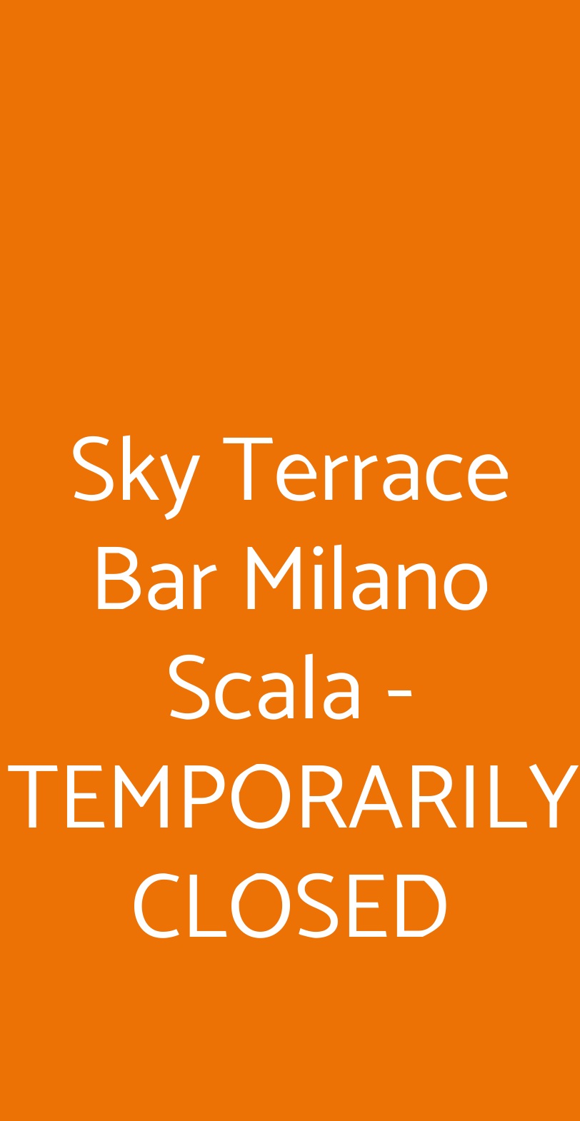 Sky Terrace Bar Milano Scala - TEMPORARILY CLOSED Milano menù 1 pagina