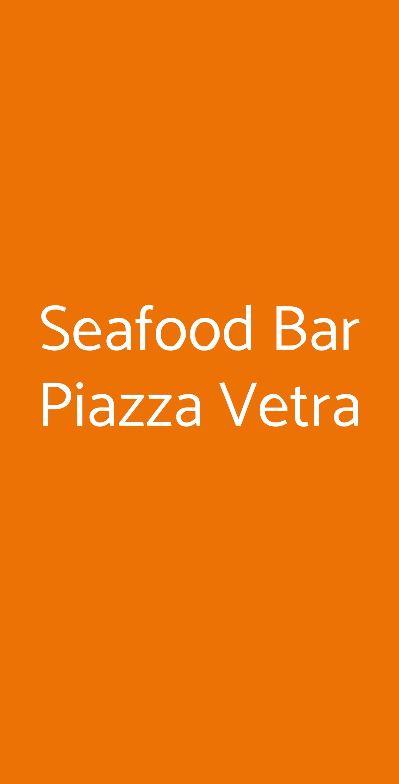 Seafood Bar Piazza Vetra Milano menù 1 pagina